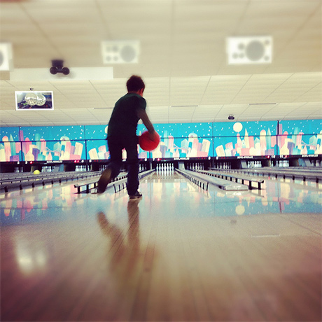 Boy bowling
